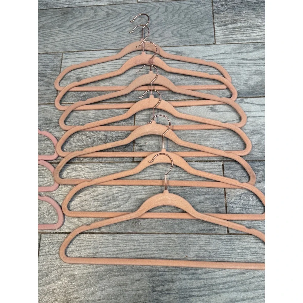 Velvet Non Slip Clothes Hangers Lot‎ of 10 Rose Gold Silver Peach Adult Storage